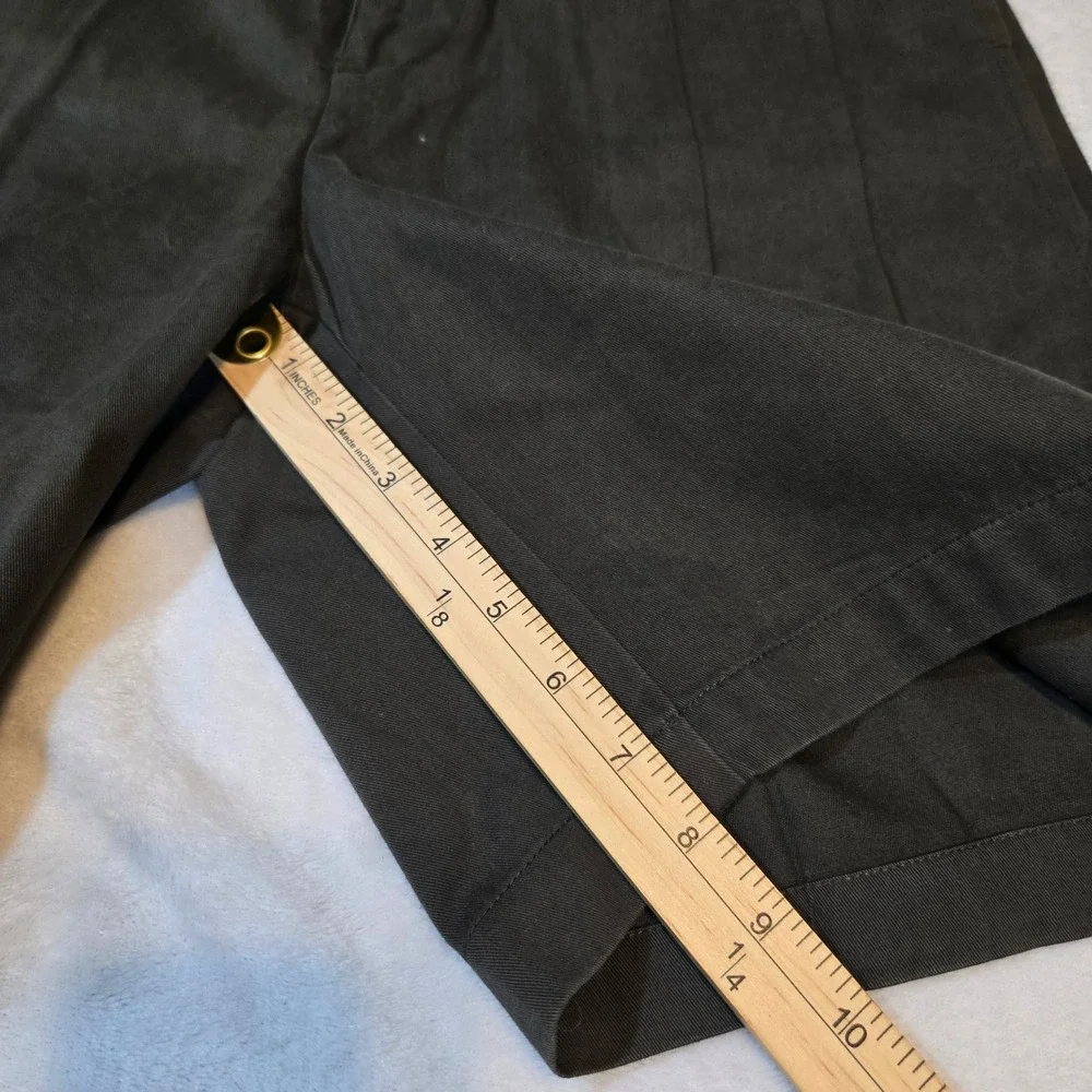 Nautica Mens Pleated Chino Shorts Cotton Black Casual Preppy 34